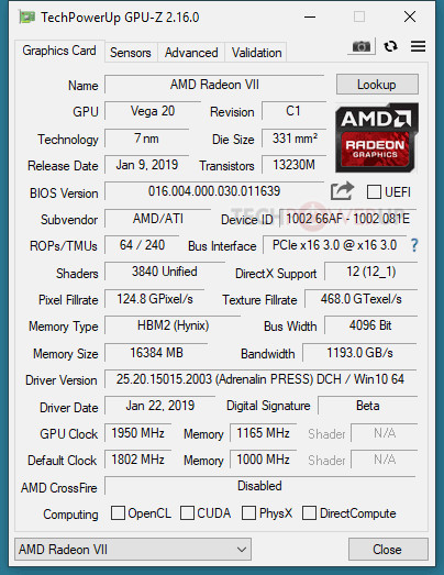 AMD Radeon VII Has No UEFI Support 