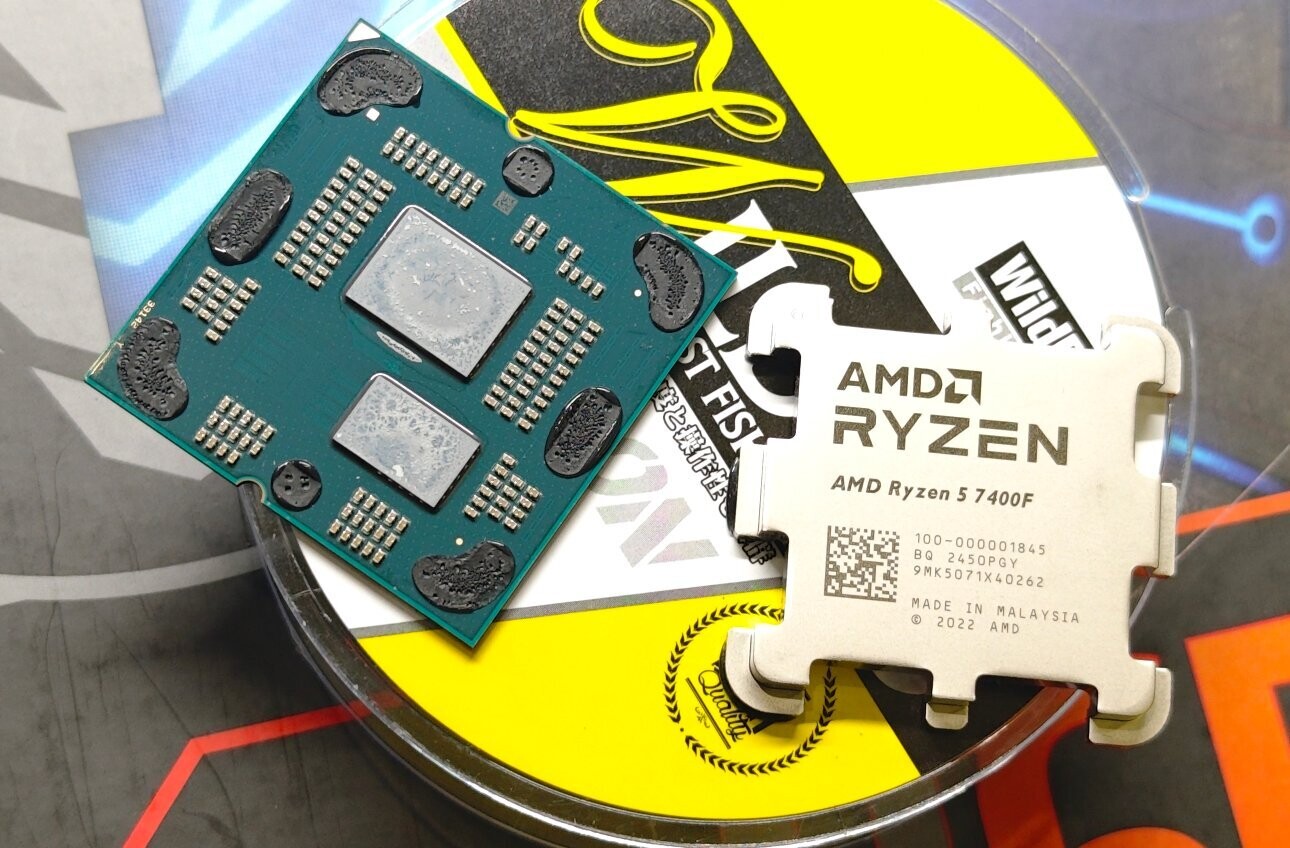 AMD Ryzen 5 7400F De-Lid Reveals Thermal Paste Instead of STIM