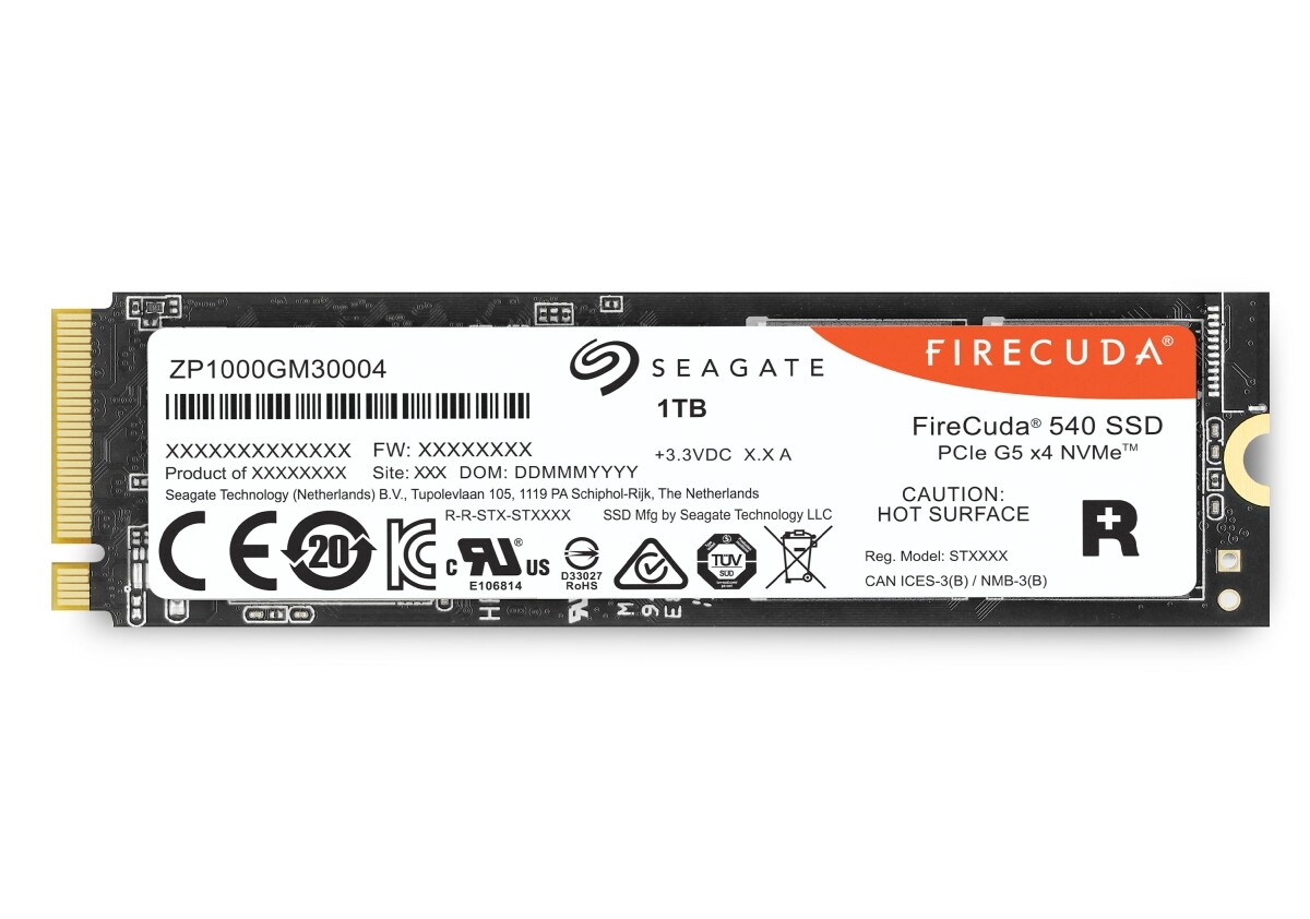 New, rapid Seagate Firecuda 540 PCIe 5.0 SSD listed, then taken down