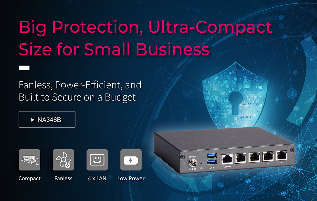 (PR) Axiomtek Debuts NA346B, Compact Fanless Network Appliance for SMBs