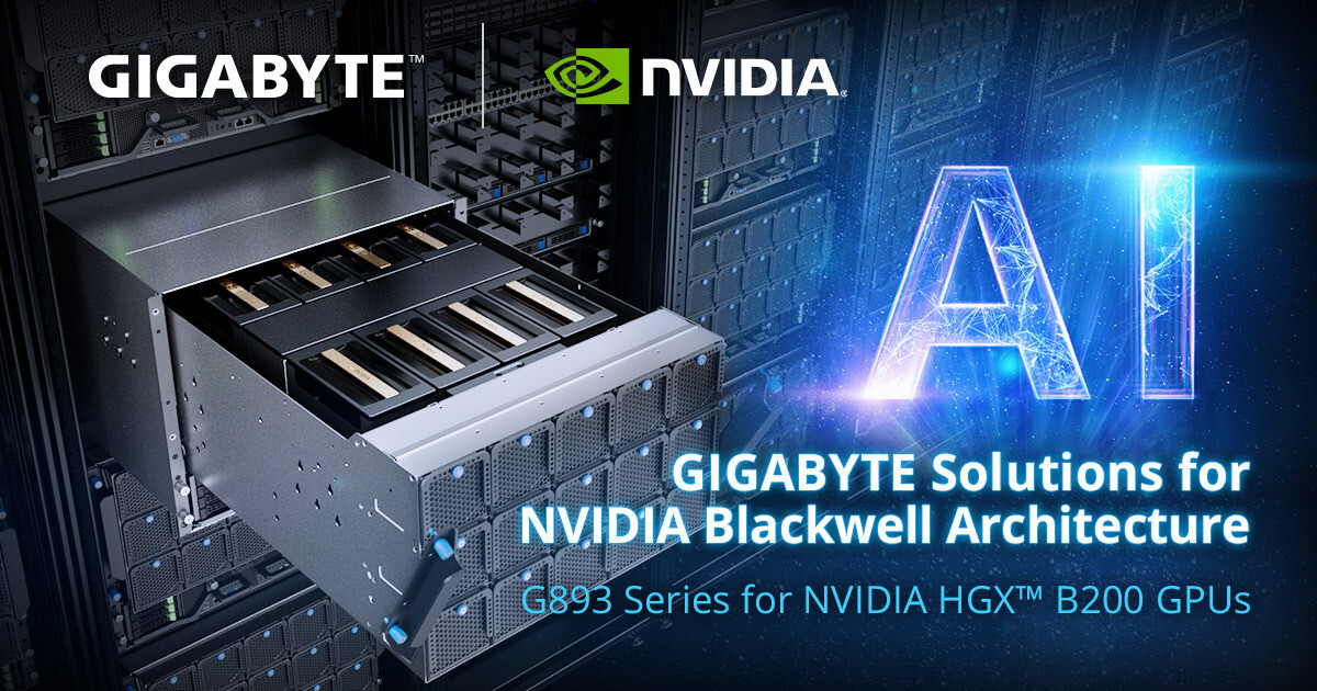 (PR) Gigabyte Expands Its Accelerated Computing Portfolio with New Servers Using the NVIDIA HGX B200 Platform