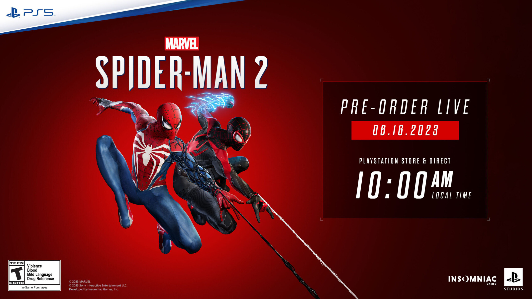 Marvel's SpiderMan 2 Launches October 20, Exclusively on PlayStation 5