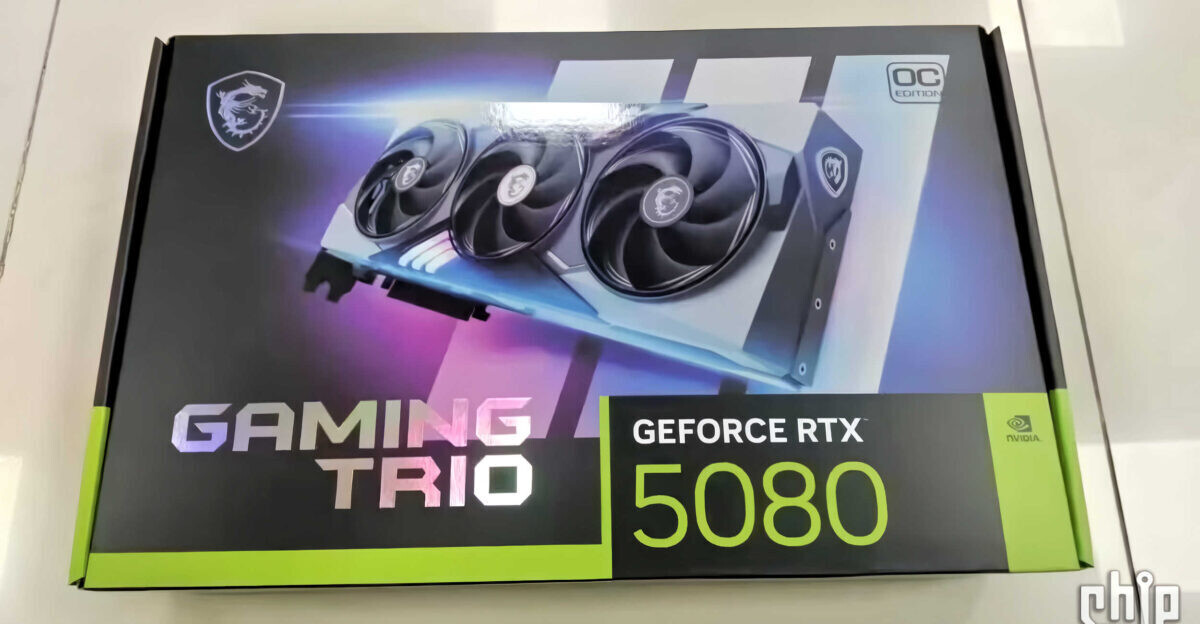 MSI GeForce RTX 5080 Gaming Trio "Blackwell" Box Leaked