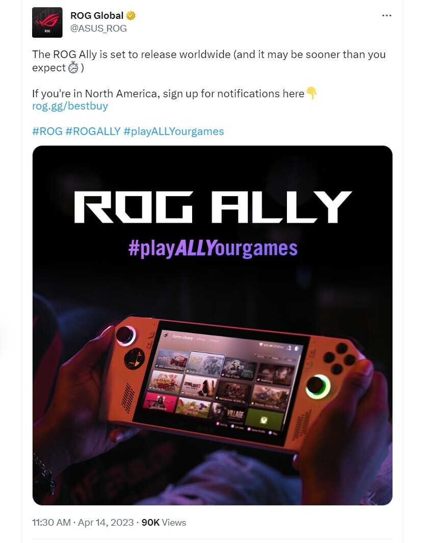 ASUS ROG Ally Handheld Console Price Leaked By BestBuy, $699.99 US