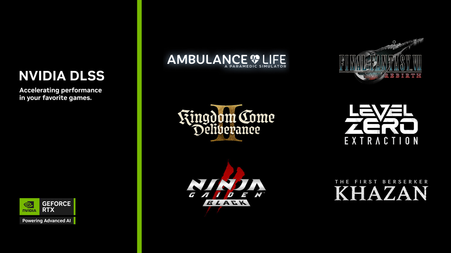 (PR) NVIDIA DLSS Available in Kingdom Come: Deliverance II, FINAL FANTASY VII REBIRTH, The First Berserker: Khazan and More Games