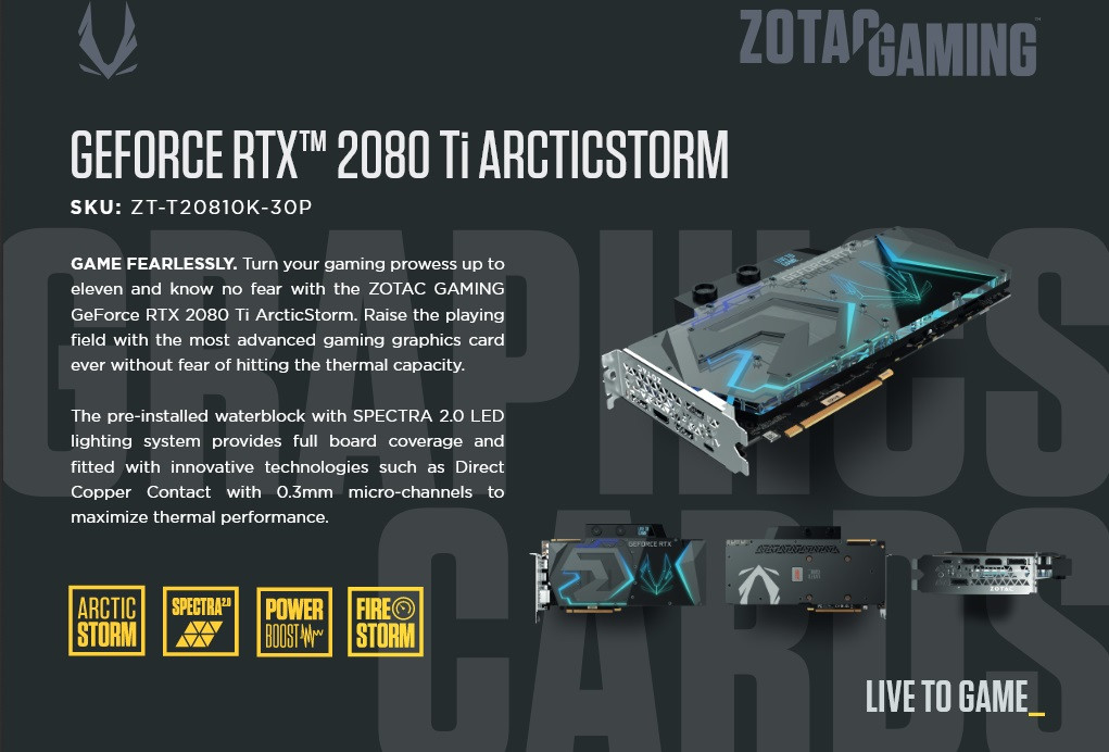 Zotac Announces Liquid-Cooling Ready GeForce RTX 2080 Ti
