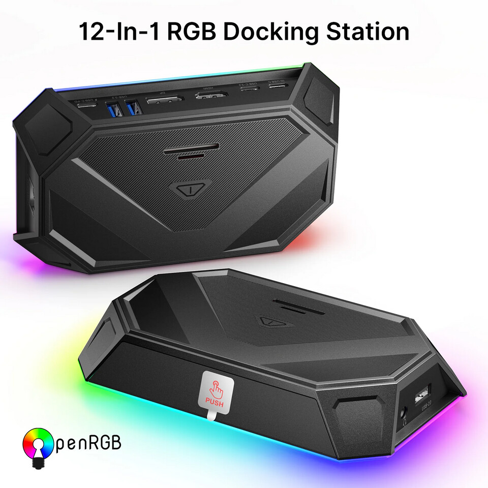 Steam Deck Dock With Rgb Led Light, Docking Station For Steam Deck, 5-in-1 Steam  Dock With Gigabit Ethernet, Hd 2.0