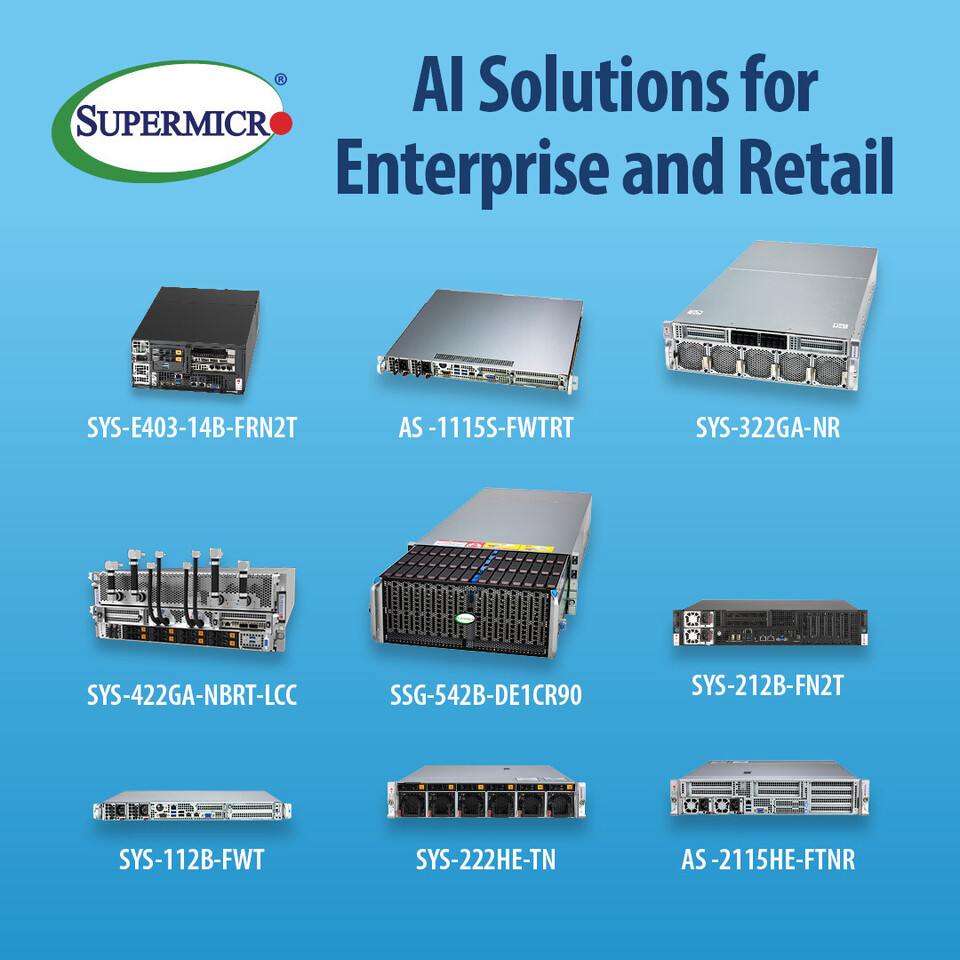 (PR) Supermicro Empowers AI-driven Capabilities for Enterprise, Retail, and Edge Server Solutions