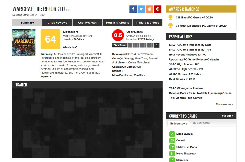 Metacritic Removes Over 6000 Negative Death Stranding User Reviews