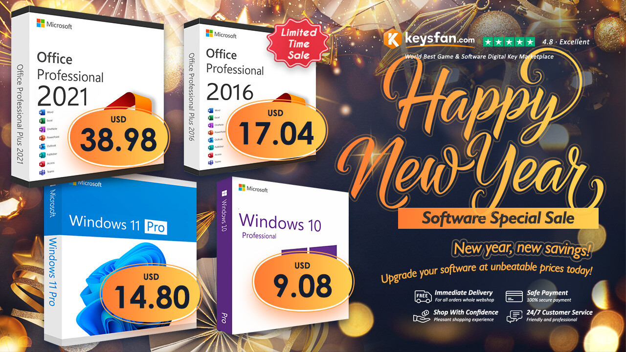 KeysFan New Year New Beginnings Sale: Get Last Year's Prices on Genuine Software