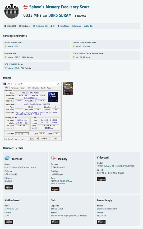 (PR) G.Skill and ASRock Achieve DDR5 Frequency Overclocking World Record at DDR5-12666