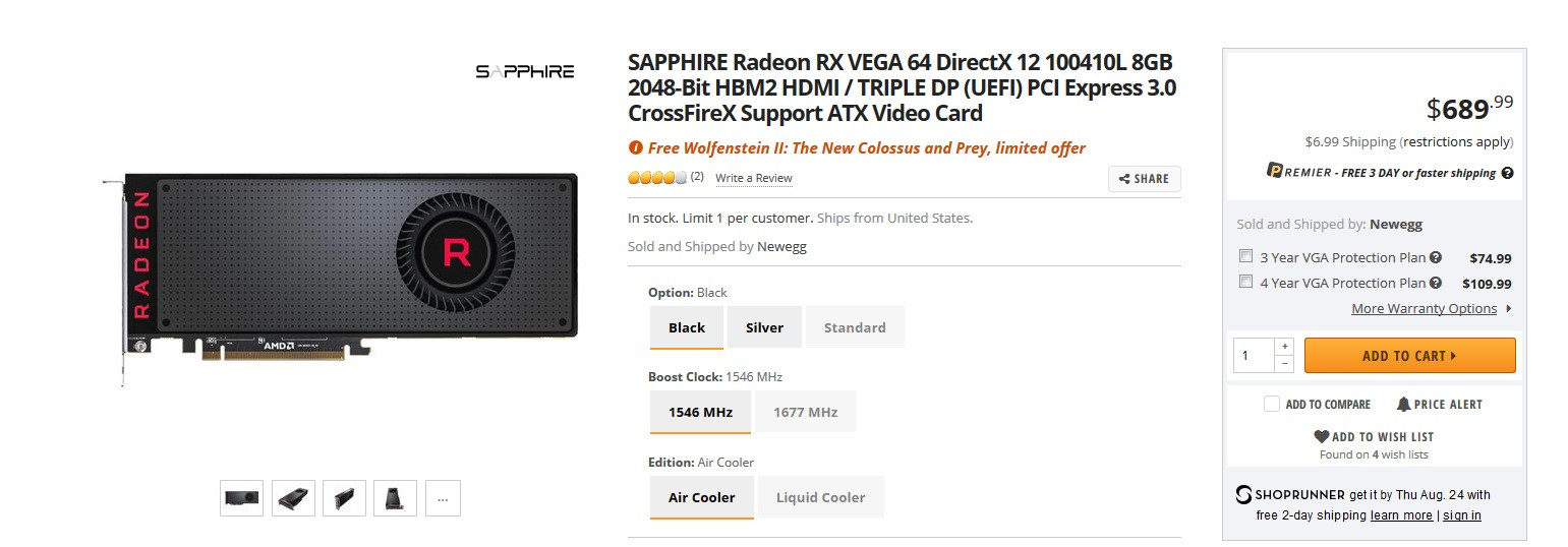 RX Vega 64 Pricing Woes 