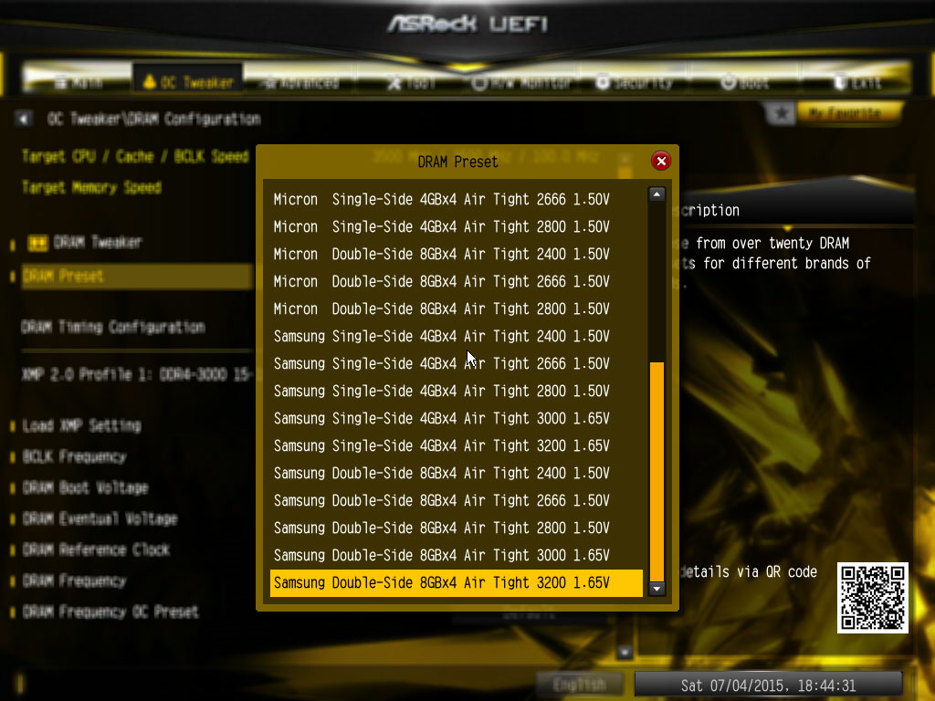 Dram configuration