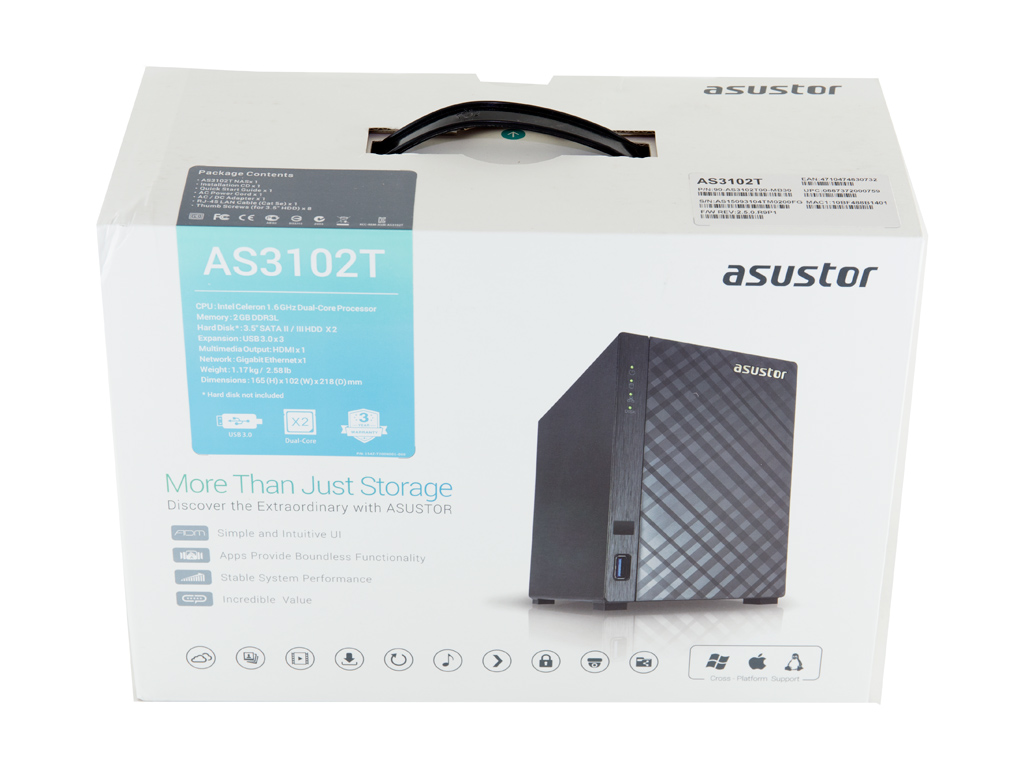 Asustor AS3102T 2-bay NAS Review - Packaging, Contents & Bundle