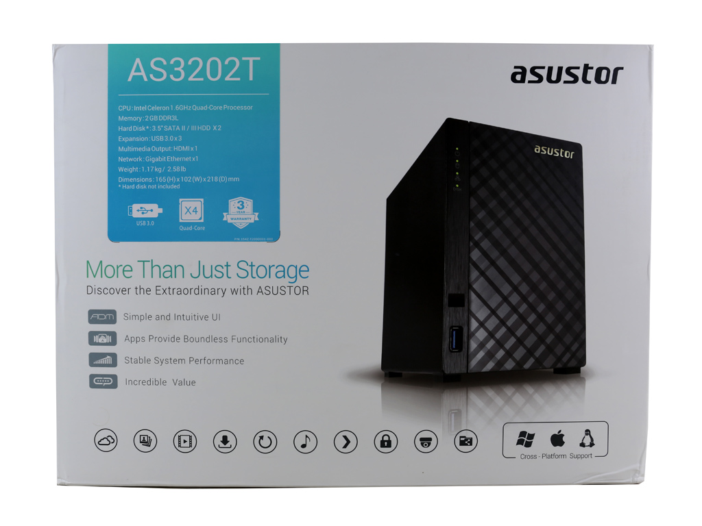 Asustor AS3202T 2-Bay NAS Review - Packaging, Contents & Bundle