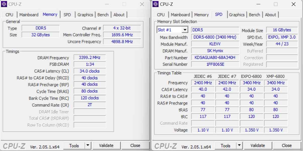 Klevv Bolt V Ddr5-6800 32 Gb Cl34 Review - Intel Cpu Benchmarks 