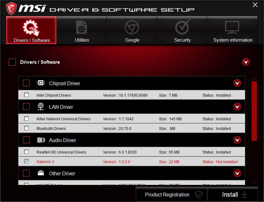 installing killer network drivers from msi