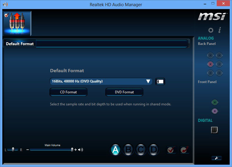 msi realtek hd audio manager headset