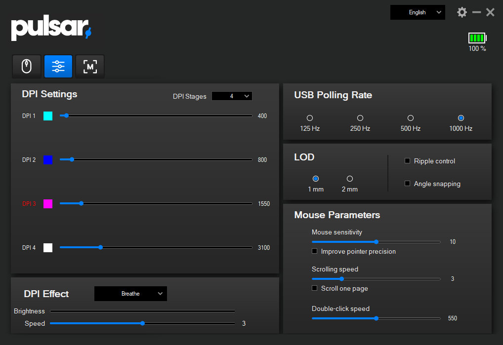 Pulsar Xlite V2 Mini Wireless Review Software, Lighting & Battery