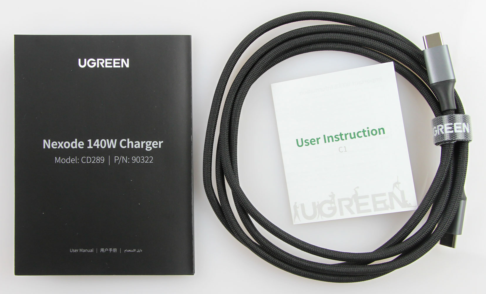 Boitier 140W - Chargeur secteur UGREEN CD289, 2x USB-C, 1x USB-A, GaN,  140W, câble 2m